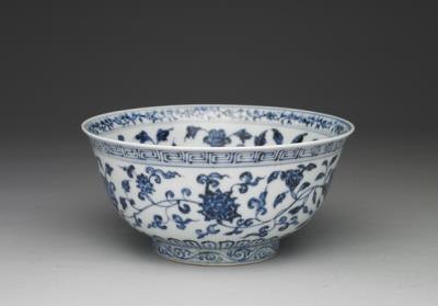 图片[2]-Bowl with four-seasons flowers decoration in underglaze blue, Ming dynasty, Yongle reign (1403-1424)-China Archive